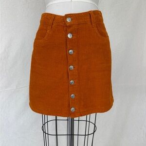 Zara Rust Corduroy Mini Skirt
